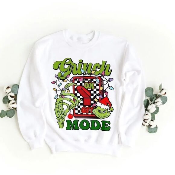 Tops - White Grinch Graphic Sweatshirt